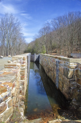 A newly restored lock of the Morris Canal
