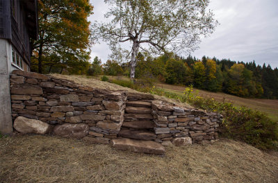 New eastern wall with steps