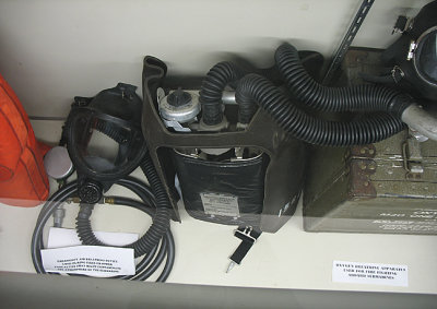 Museum, rebreathing apparatus in case of fire
