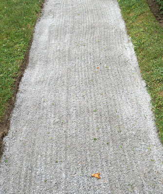Freshly raked walkway.