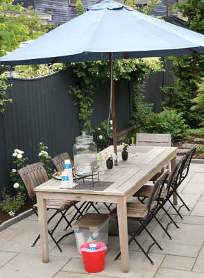 Patio and table.