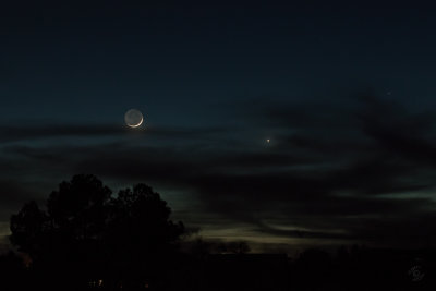 1.5 Day-old Moon, Venus and Mercury