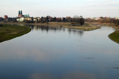 La rivire Warta,l'le Ostro Tumski et la Cathrale - Warta River, Ostro Tumski Island and the Cathedral