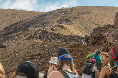 Climbing up to Red Crater