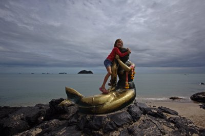 Mermaid statue in Songhkla City