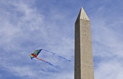 Washington Monument Being Buzzed By Flying Dragon