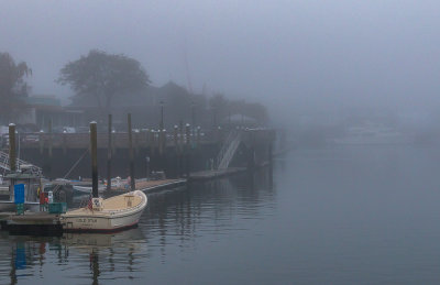 Town Dock On A Foggy Morning