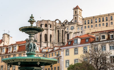 Carmo Church as Seen From Rossio Square