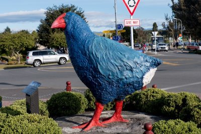 Worlds's largest (only?) Takahe bird statue, Te Anau, New Zealand 