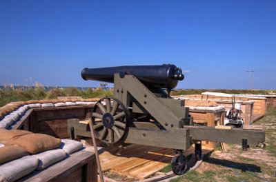 Fort Morgan, Lighthouse Battery, 32 Pounder On Front-pintel Pivot Carriage