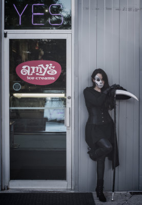 Death, chilling at the ice cream shop