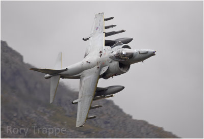 RAF Harrier at the Ogwen Valley
