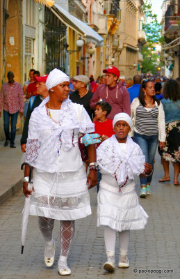 Santeros en Cuba, Old Havana, Cuba
