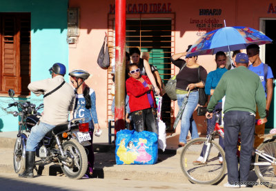 People waiting to go home after a day at work, Pinar del Rio, Cuba