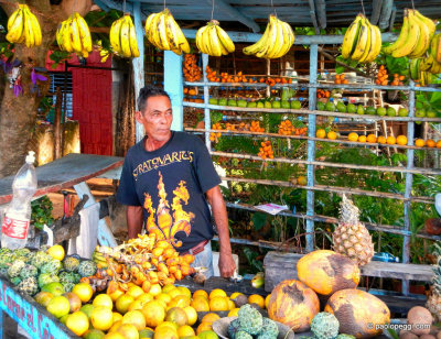 A cuban man selling fruit and vegetable in Cienfuegos, Cuba