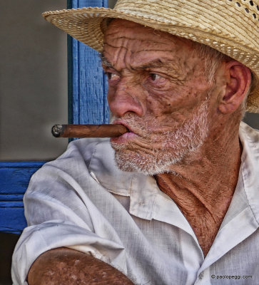 Old Man Smoking Cigar, Cuba