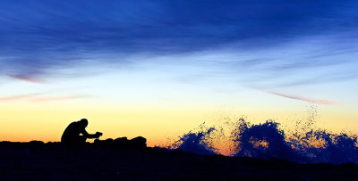 Photographer in silhouette