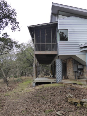 Side showing back porch