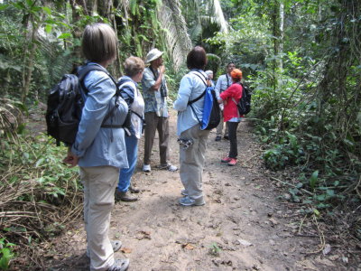 Donna, Betty, Kannan, Jane, Marilyn, Eric and Deb
on the trail at El Pilar, Mayan archeological site, Belize