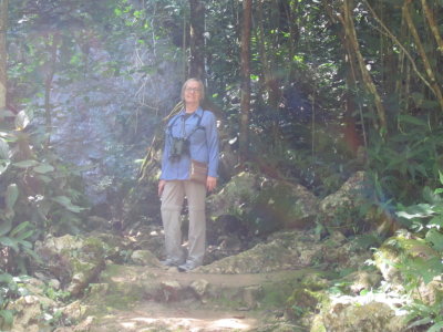 Donna takes the path to St. Herman's Cave.