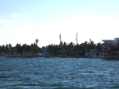 Coming into Caye Caulker at the end of the day