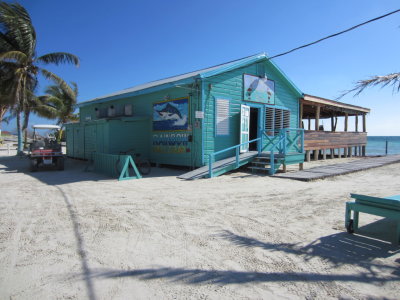 We took a final walk north to see The Split
and passed the Rainbow Grill and Bar,
our dinner location from the night before
on the beach of Caye Caulker, Belize, C.A.