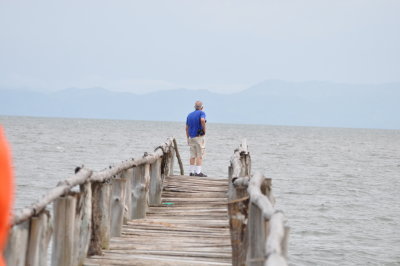 Jim Deming walked out to the end of this rickety pier.