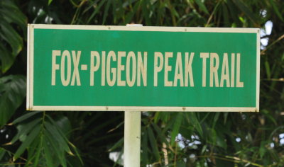 Fox-Pigeon Peak Trail sign