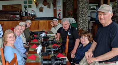 Some of our group at breakfast in the Lodge dining room
Carolyn, Andy, Barbara, Jerry, Erick, Carl, Mary, Steve