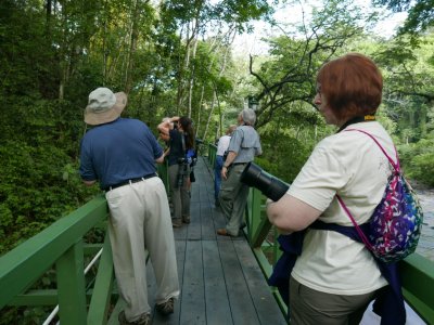 On our early morning walk, we went across a bridge over the creek to another area of the hotel grounds: Andy, Catherine, Erick, Steve, Carolyn, Jerry and Barbara