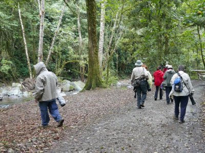 We went around the gate and proceeded down the trail.
Steve, Jerry, Terri, Catherine, Erick, Barbara, Vickie