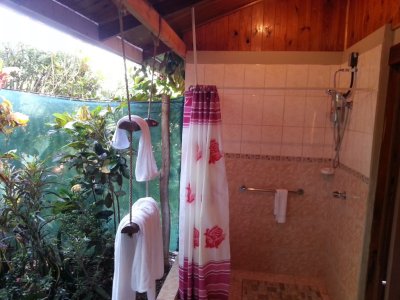 We took some photos of our outdoor bathroom at Cerro Lodge while we were packing to leave.