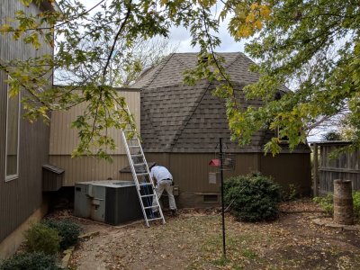 Paul painting the east side of the front dome