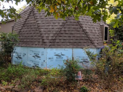 The old extruded styrofoam insulation I installed still looks in pretty good shape.