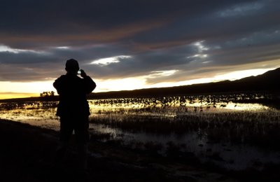Steve catching another change in the evening sky over the crane-filled marsh