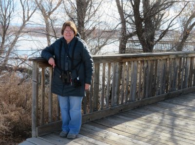 Mary at the entrance to the Flight Deck