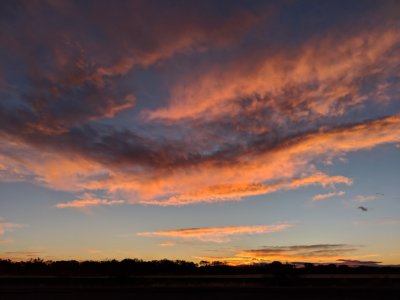 Sun beginning to peek over the eastern horizon