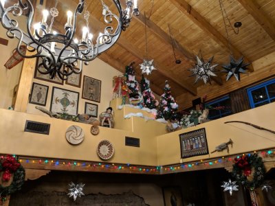 Christmas decorations in the loft