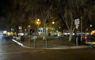 Old Town Albuquerque square at the end of a very nice evening