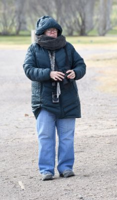 Mary checking the birds at Turtle Bay Park