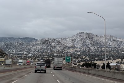 After dropping Jan at the airport, we started out of Albuquerque after a little snow had fallen the night before.