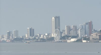Looking across the bay to the center of Guayaquil