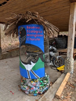 The staff were serious about recycling at the Reserva Ecologica Manglares Churute.