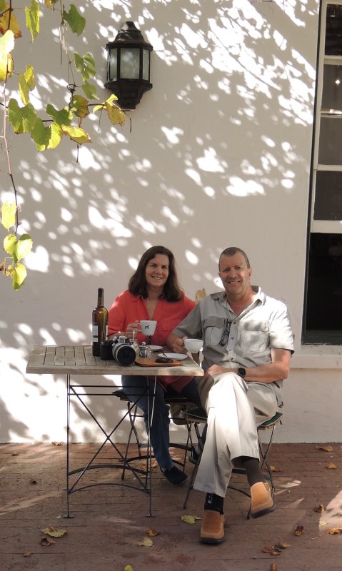 Relaxing at the Vergenoegd winery 