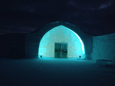 Ice hotel front door