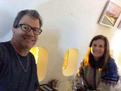 Breakfast was in the nose of the plane