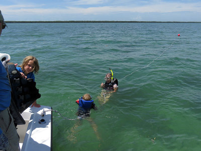 Annie snorkeling with Baba