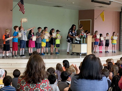 Proud second-grade honorees