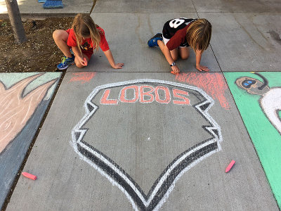 We enter the annual chalk square competition