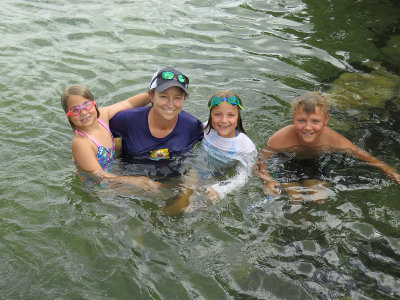 Roadside dip in the lagoon